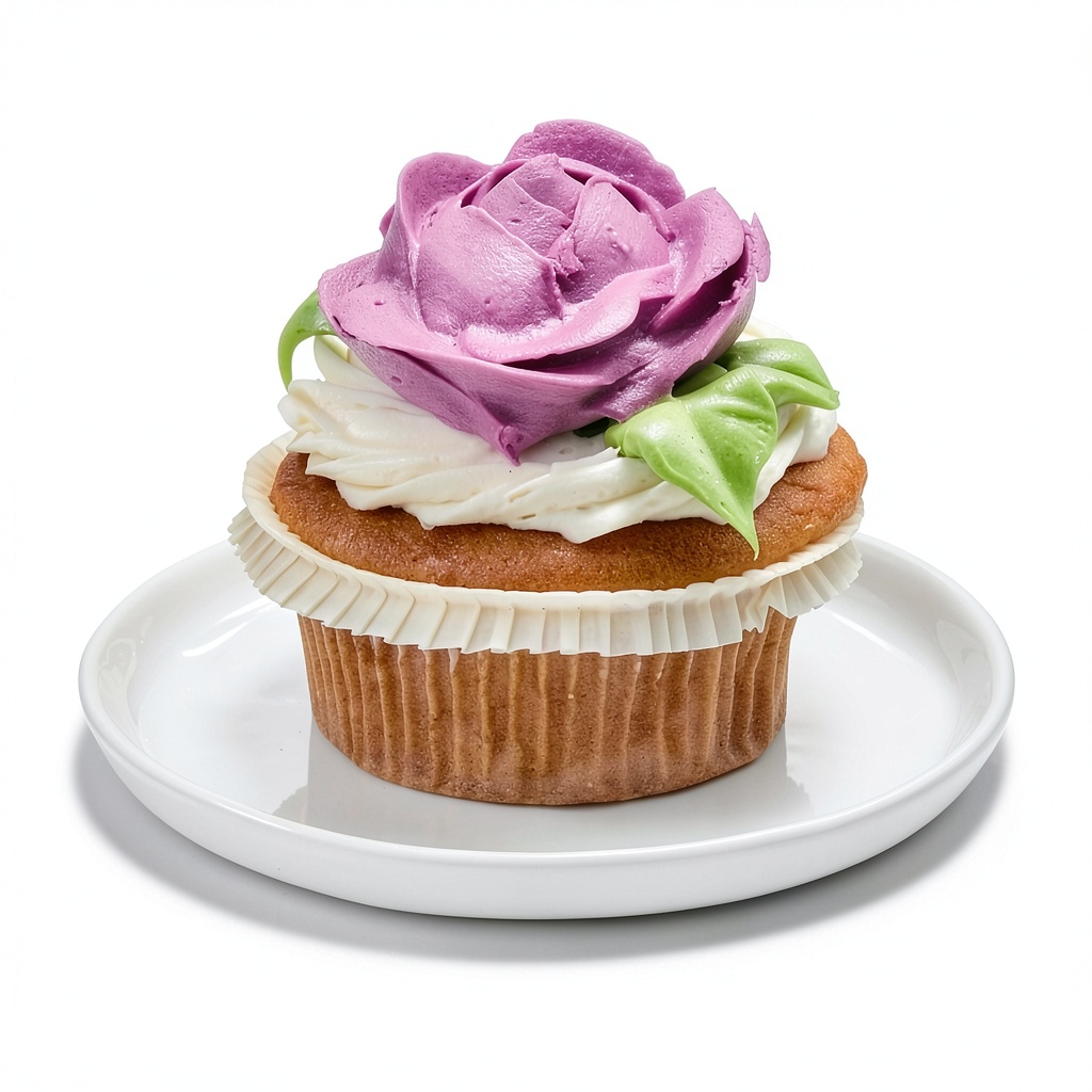 'Fresh Bakery cupcakes displayed on a kitchen counter'